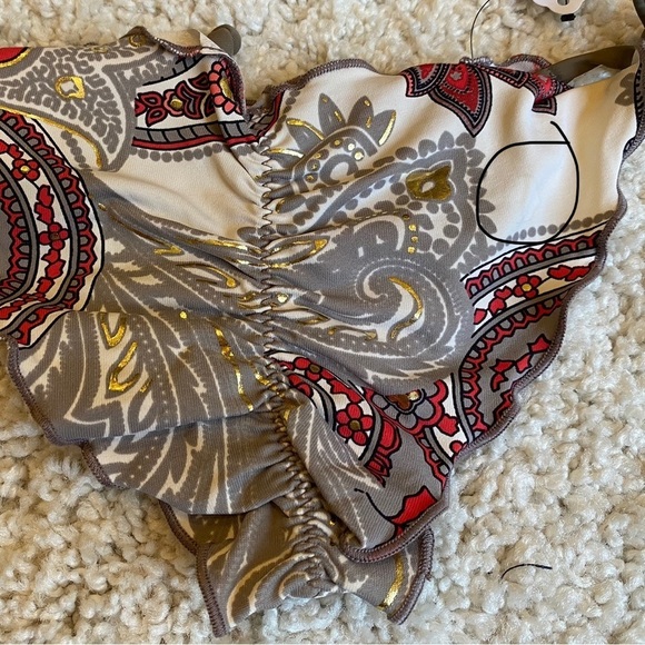 Red gold gray Cheeky Bikini Size small NWT New - Picture 9 of 9